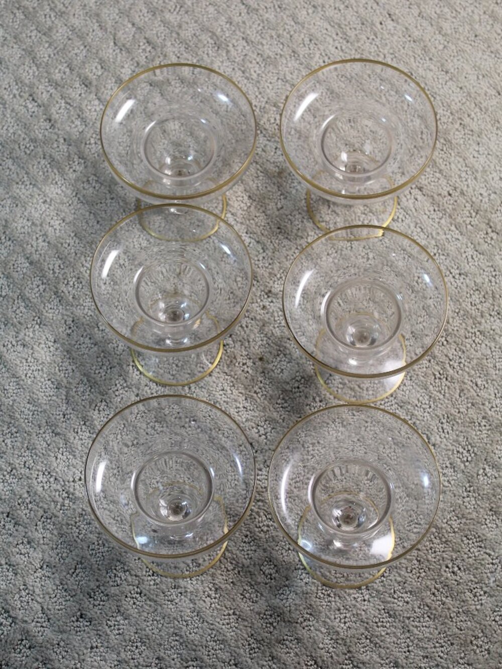 Set of 6 Gold Trimmed 5"x4.75" Margarita Glasses